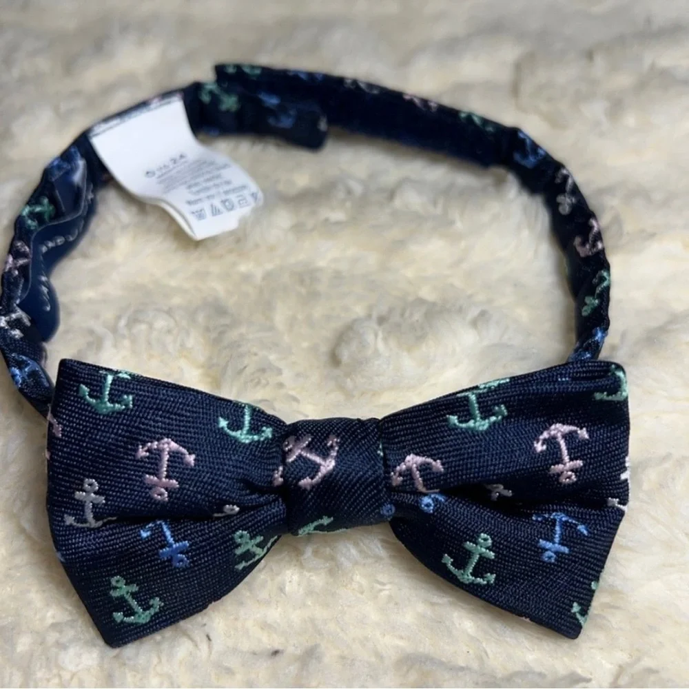 Janie and Jack Blue and Pink Nautical Bow Tie Headband